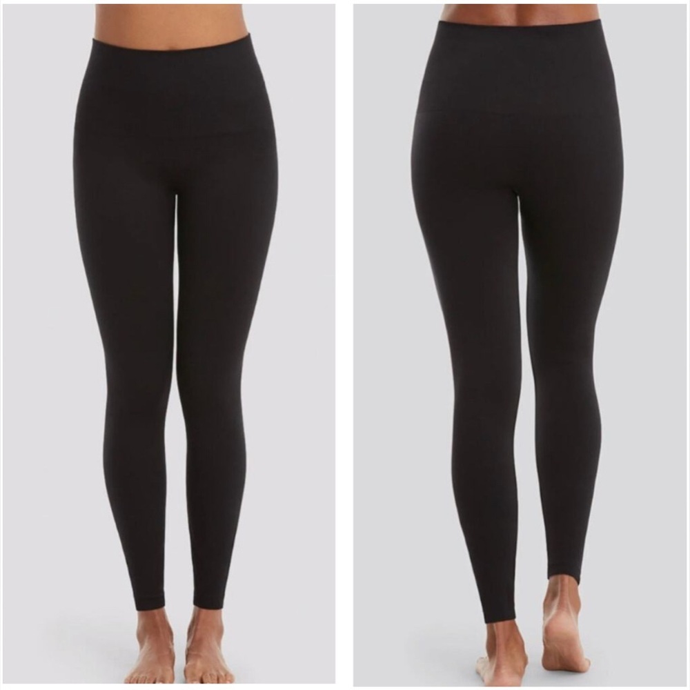 Spanx Womens Black Look at Me Now Seamless Fold Over Leggings Sz 3X High Waisted